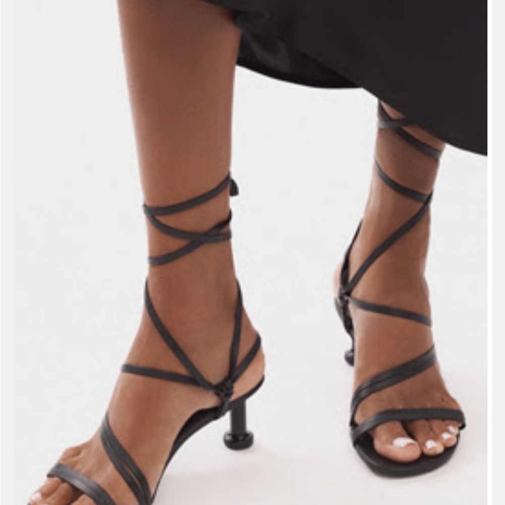 ALOHAS Black Strappy Heels